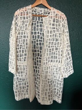 Luii Sheer Open Grid Kimono - Ivory NWT SIZE:S